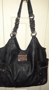 Black leather Nicole Miller purse